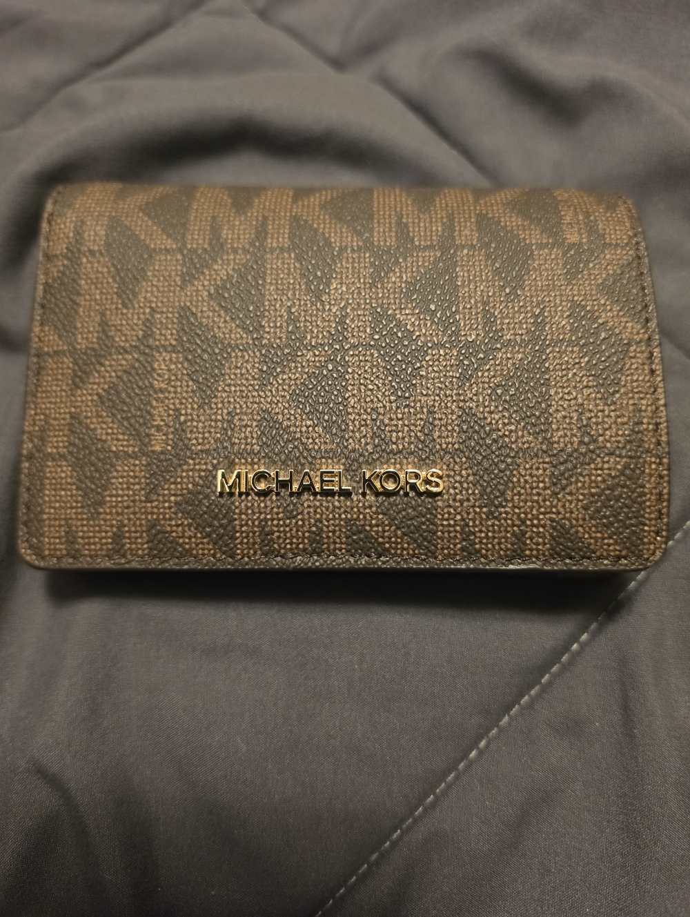 Michael Kors Tan Leather Bi-Fold Wallet with ID Window